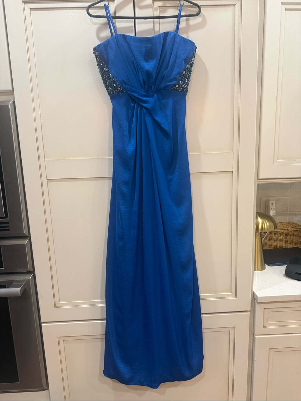 BCBGMaxAzria Royal Blue Beaded Maxi Dress-like new